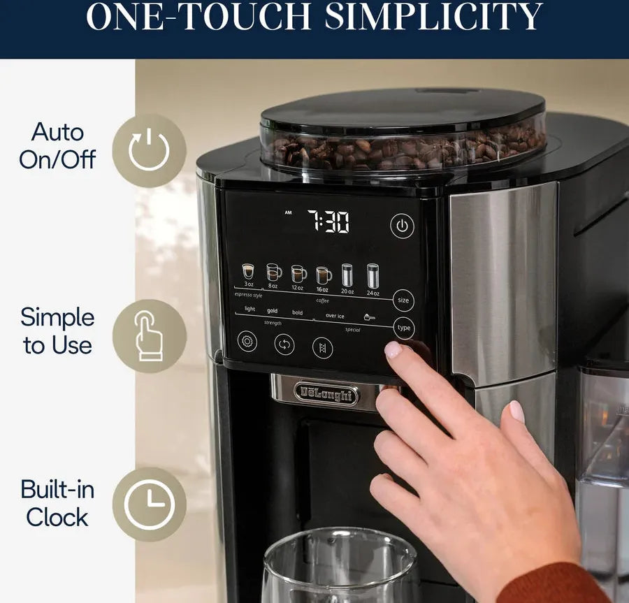 DeLonghi - TrueBrew Stainless Steel Fully Automatic Drip Coffee Machine - CAM51025MB