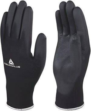 Degil Safety - #8 Black Polyester Knitted Glove With Polyurethane Coating on Palm - VE702PN08