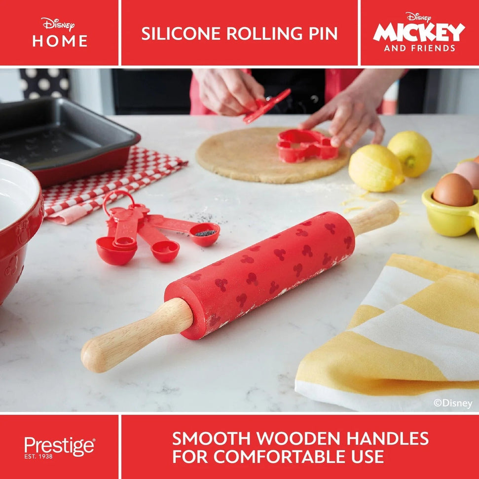 Disney Bake with Mickey - 15.75" Silicone Rolling Pin with Wooden Handle - 48804-C