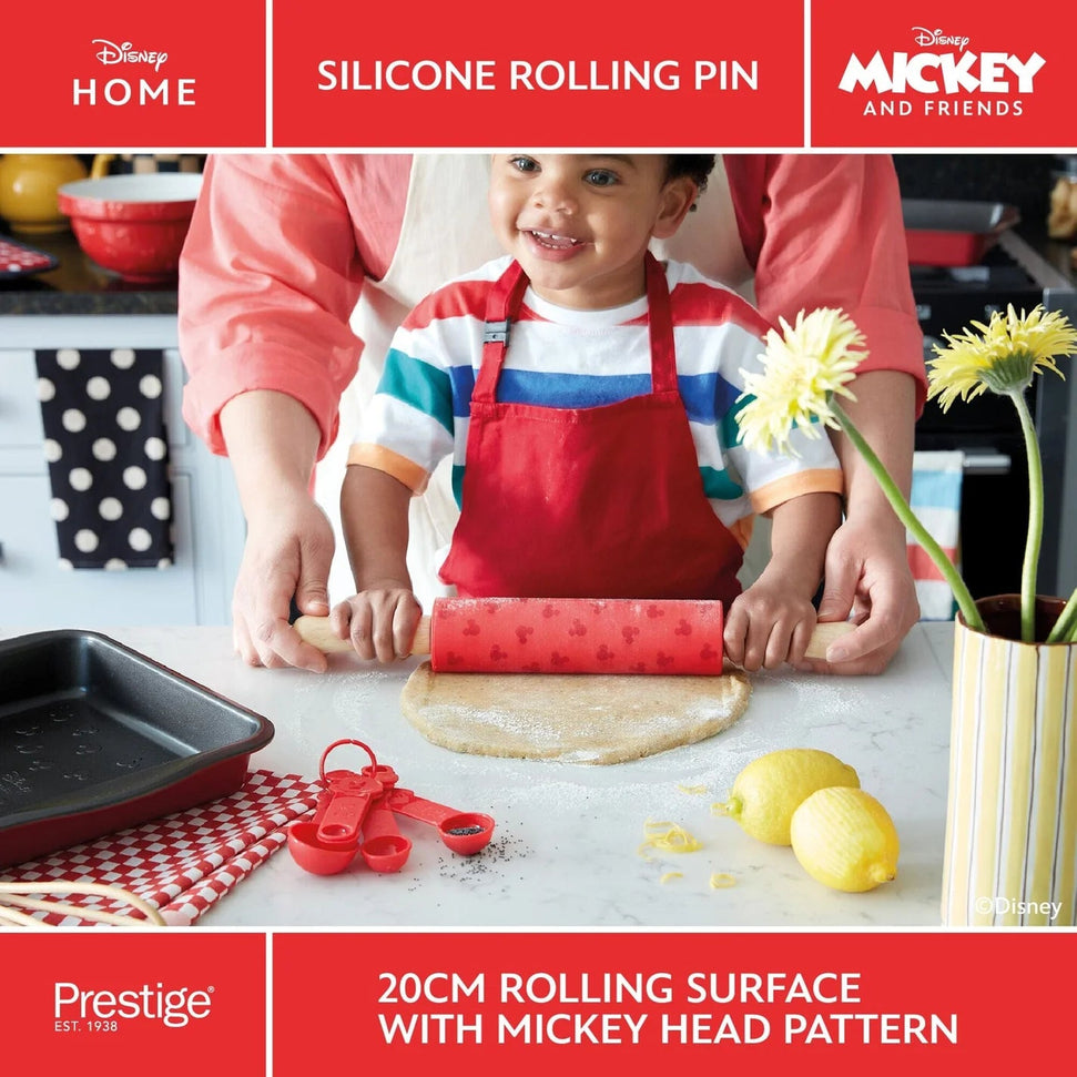 Disney Bake with Mickey - 15.75" Silicone Rolling Pin with Wooden Handle - 48804-C