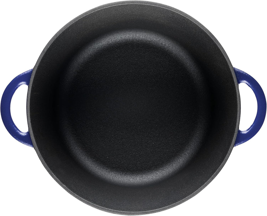 Disney Bake with Mickey - Farberware Disney Bon Voyage 4.75 Qt Blue Pre-Seasoned Cast Iron Dutch Oven/Casserole Pan with Lid - 49039-C