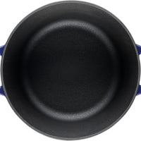 Disney Bake with Mickey - Farberware Disney Bon Voyage 4.75 Qt Blue Pre-Seasoned Cast Iron Dutch Oven/Casserole Pan with Lid - 49039-C