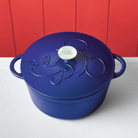Disney Bake with Mickey - Farberware Disney Bon Voyage 4.75 Qt Blue Pre-Seasoned Cast Iron Dutch Oven/Casserole Pan with Lid - 49039-C
