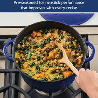 Disney Bake with Mickey - Farberware Disney Bon Voyage 4.75 Qt Blue Pre-Seasoned Cast Iron Dutch Oven/Casserole Pan with Lid - 49039-C