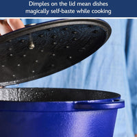 Disney Bake with Mickey - Farberware Disney Bon Voyage 4.75 Qt Blue Pre-Seasoned Cast Iron Dutch Oven/Casserole Pan with Lid - 49039-C