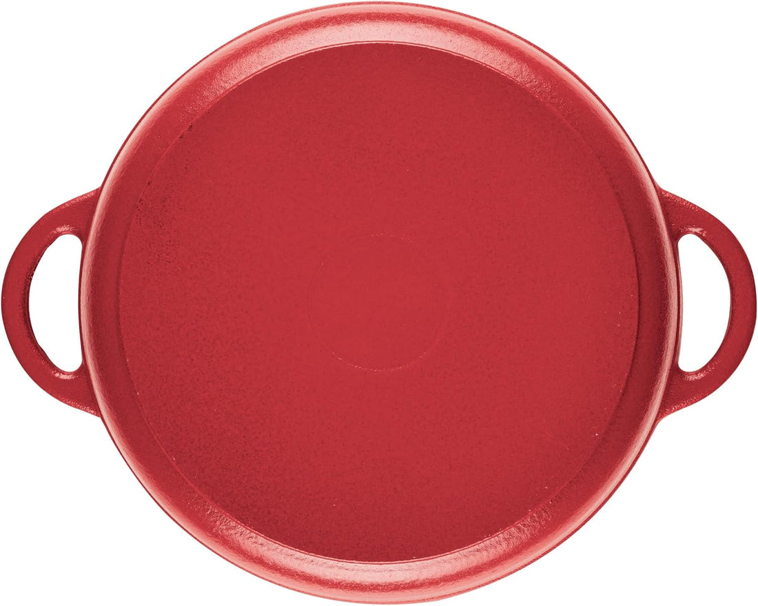 Disney Bake with Mickey - Farberware Disney Bon Voyage 4.75 Qt Red Pre-Seasoned Cast Iron Dutch Oven/Casserole Pan with Lid - 49052-C