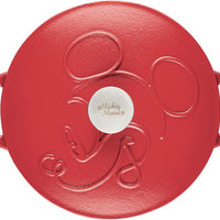 Disney Bake with Mickey - Farberware Disney Bon Voyage 4.75 Qt Red Pre-Seasoned Cast Iron Dutch Oven/Casserole Pan with Lid - 49052-C
