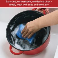 Disney Bake with Mickey - Farberware Disney Bon Voyage 4.75 Qt Red Pre-Seasoned Cast Iron Dutch Oven/Casserole Pan with Lid - 49052-C