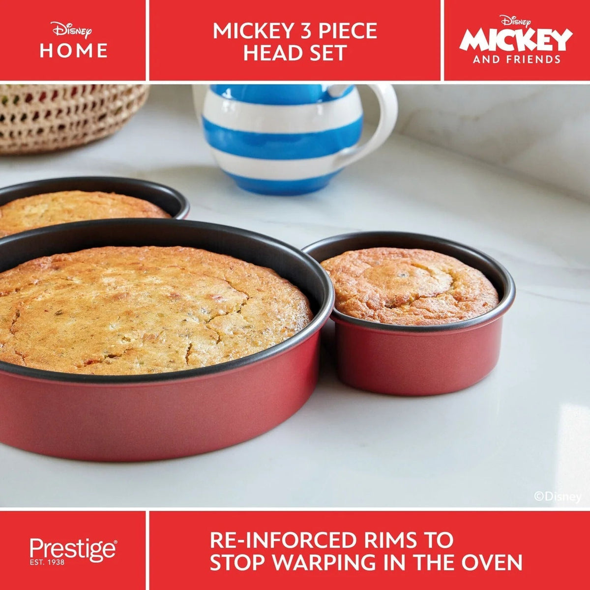 Disney Bake with Mickey - Head Cake Pan, Pack of 3 PC - 48803-C