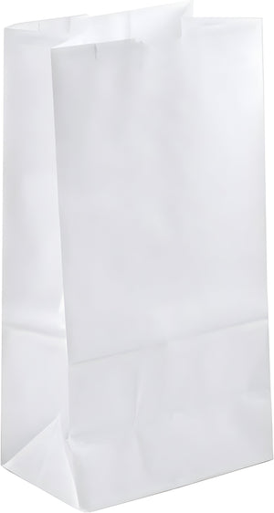 Duro - 8.25" x 5.25" x 18" White Paper Grocery Bags 25#, 500/Bn - 51025