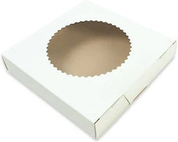 EB Box - 10" x 10" x 1.75" White Window Pie Box Glued Window, 250/bn - 1170 (Special Order Item)