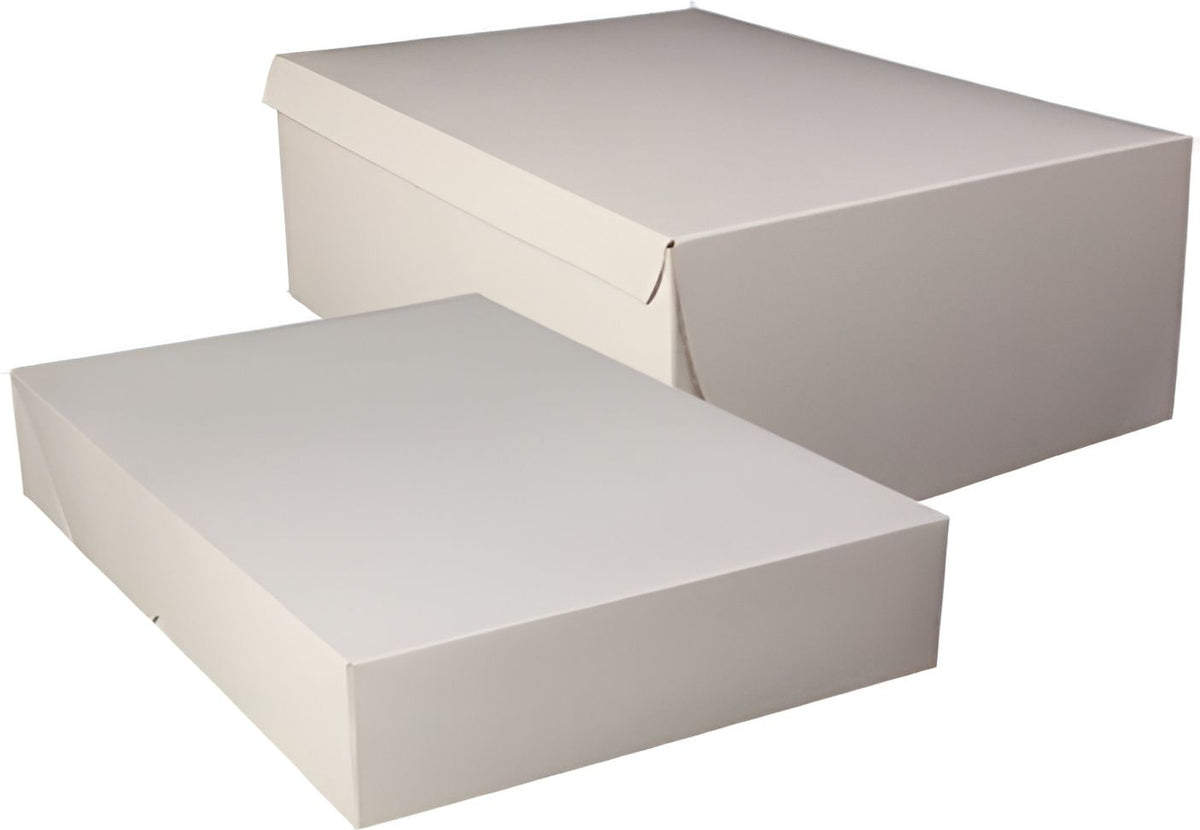 EB Box - 14" x 10" x 5", 1/4 White Slab Cake Boxes, 100/bn - 1-1684