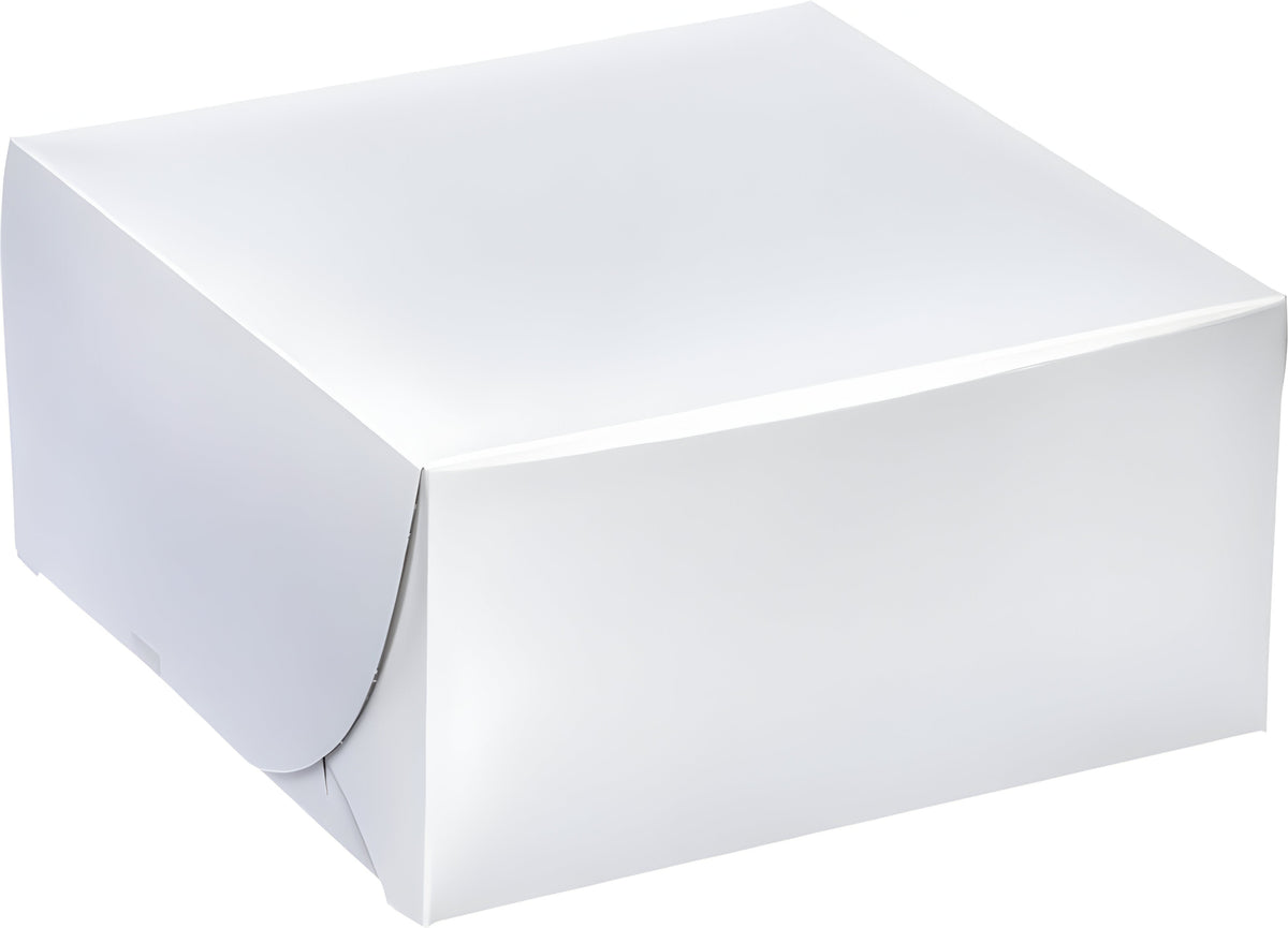 EB Box - 8" x 5.5" x 2.5" White Cake Box, 250/Bn - 369