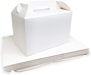 EB Box - 8" x 5.5" x 3.5" White Barn Style Cake Boxes, 150/Bn - 100215