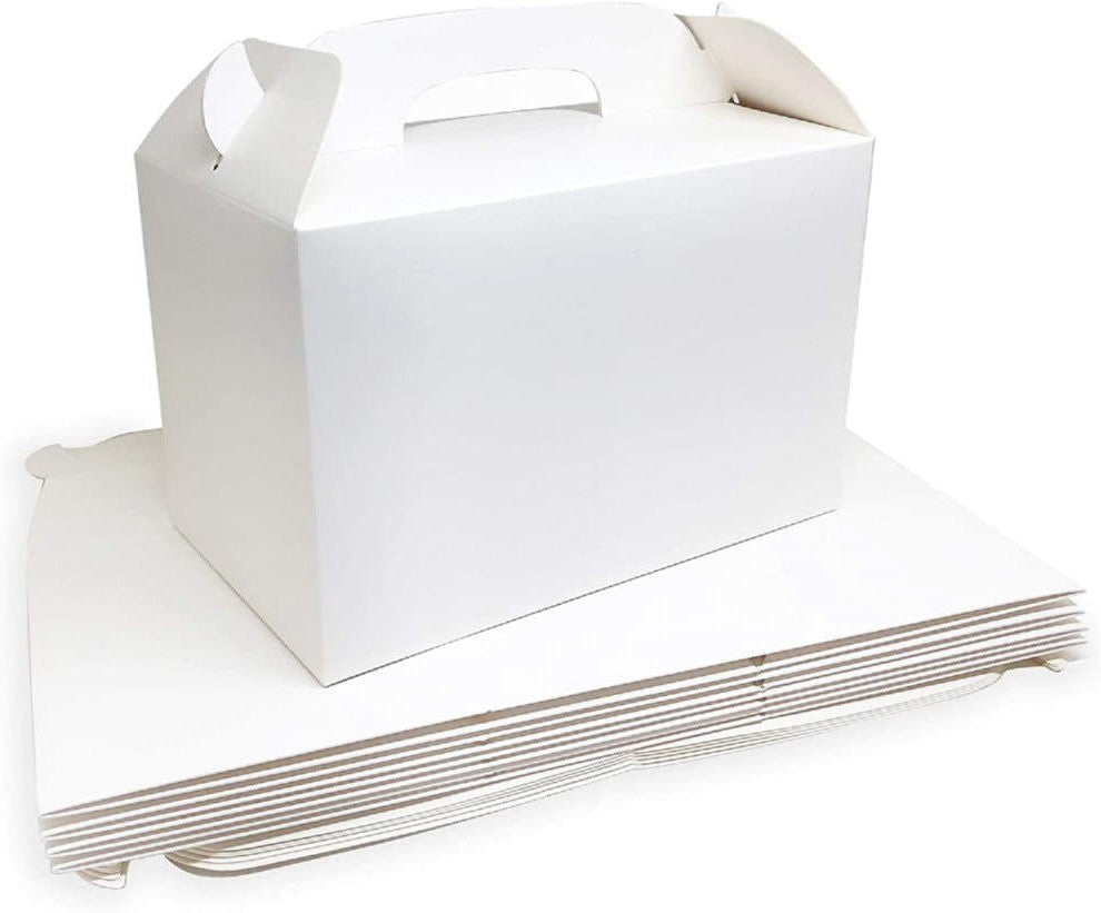 EB Box - 8" x 5.5" x 3.5" White Barn Style Cake Boxes, 150/Bn - 798 (Special Order Item)