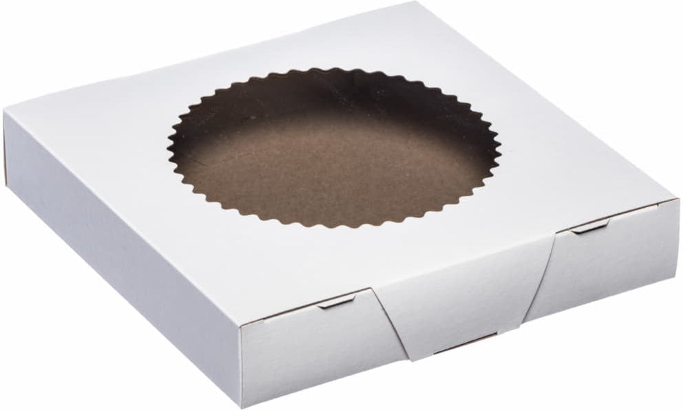 EB Box - 8" x 8" x 1.5" Window Cake/Pie Boxes with Glued Window, 250/bn - 1-2445