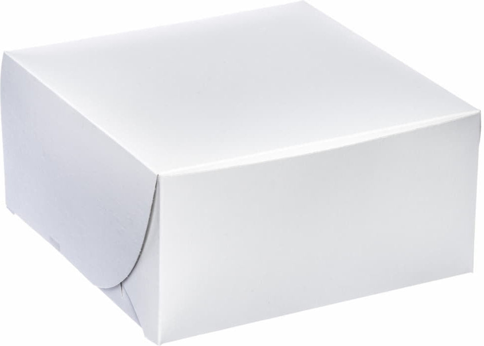 EB Box - 9" x 9" x 4" White Cake Boxes, 200/Bn - 1-27