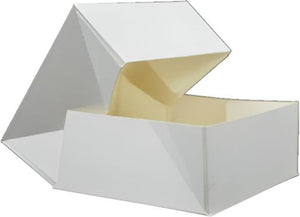 EB Box - 9.25" x 5" x 2.5" White Plain Greaseproof Dinner Carton, 250/cs - 1184VS