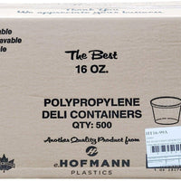 E. Hofmann Plastics - 16 Oz PP Clear Deli Containers, 500/Cs - HT16.99A
