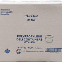 E. Hofmann Plastics - 24 Oz PP Clear Deli Containers, 500/Cs - HT24.99