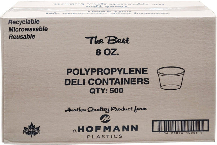 E. Hofmann Plastics - 8 Oz PP Clear Deli Containers,500/Cs - HT08-99A ...