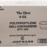 E. Hofmann Plastics - 8 Oz PP Clear Deli Containers,500/Cs - HT08-99A