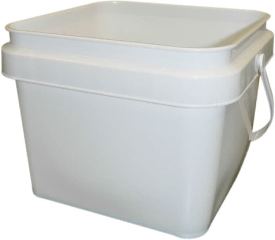 E. Hofmann Plastics - Square White Plastic Pail - CS150001PHS0440 (Special Order Item)