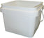 E. Hofmann Plastics - Square White Plastic Pail - CS150001PHS0440 (Special Order Item)