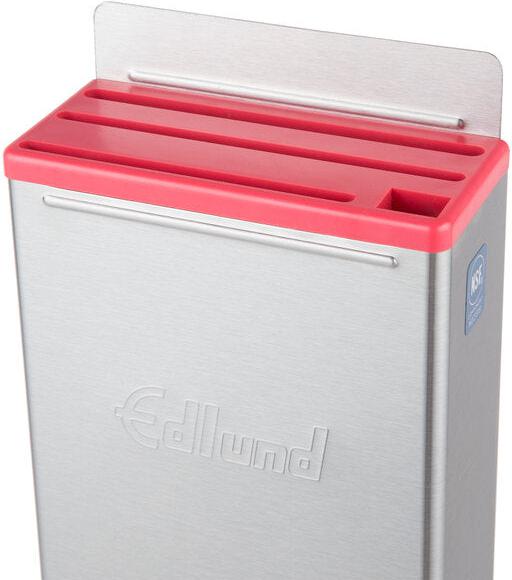 Edlund - 4-Slot HACCP Enclosed Stainless Steel Knife Rack with Red Insert - KR-50R