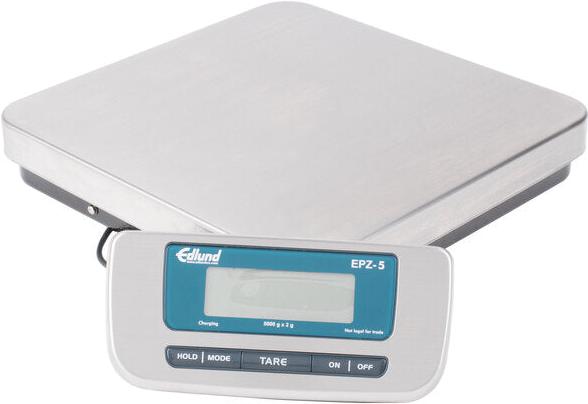 Edlund - 5000 Gram Stainless Steel Metric Digital Pizza Scale with Foot Tare - EPZ-5H