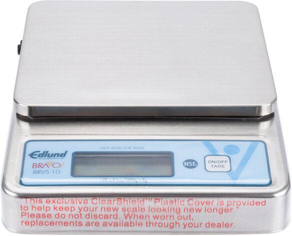 Edlund - BRAVO! 10 lb Stainless Steel Digital Portion Scale with ClearShield Protective Cover - BRVS-10