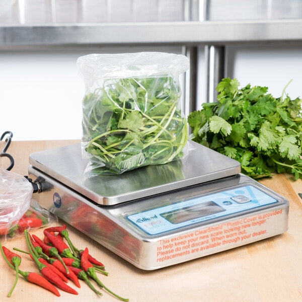 Edlund - BRAVO! 10 lb Stainless Steel Digital Portion Scale with ClearShield Protective Cover - BRVS-10