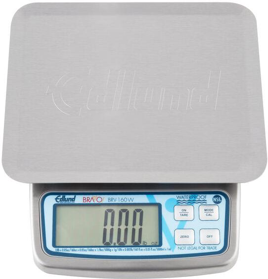 Edlund - BRAVO! 10 lb Submersible Waterproof Digital Portion Scale for Dry and Liquid Measuring - BRV-160W