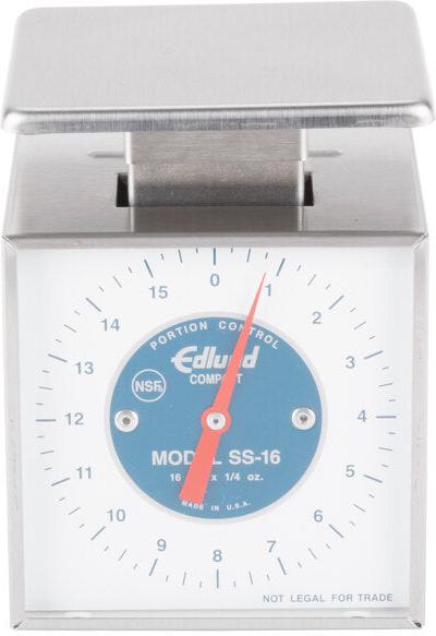Edlund - Compact 16 Oz Mechanical Portion Scale with 3 1/2" x 4 1/2" Platform - SS-16