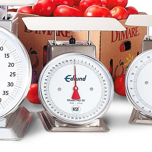 Edlund - Heavy Duty 50 lb Produce Scale with Cradle and 4" Half Pan - HD-50P