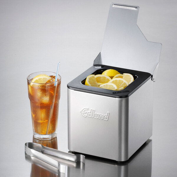 Edlund - Insulated Stainless Steel Condiment Holder with 1/6 Size Black Insert - CSB-016
