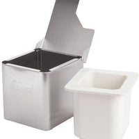 Edlund - Insulated Stainless Steel Condiment Holder with 1/6 Size White Insert - CSW-016