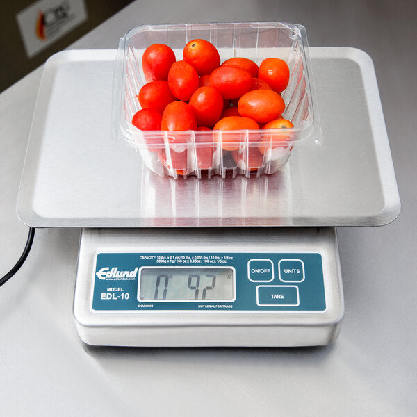 Edlund - Rechargeable 10 lb Digital Portion Control Scale with Oversized 7" x 8 3/4" Platform - EDL-10 OP