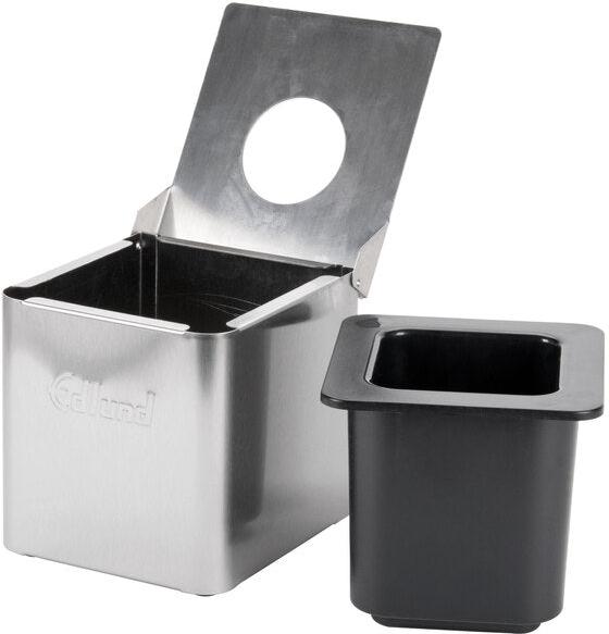 Edlund - Stainless Steel 1/6 Size Cold Food Pan with Black Insert, Lid, and Lid Hole - CSR-016B