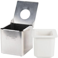 Edlund - Stainless Steel 1/6 Size Cold Food Pan with White Insert, Lid, and Lid Hole - CSR-016W
