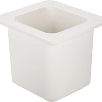 Edlund - Stainless Steel 1/6 Size Cold Food Pan with White Insert, Lid, and Lid Hole - CSR-016W