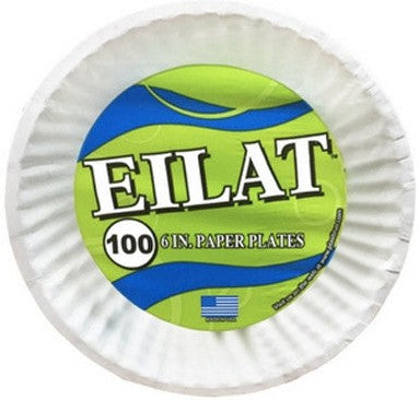 Eilat - 6" Uncoated White Paper Plate, 100/Cs - 726