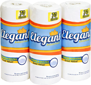 Elegant - 11" x 8" White 2 Ply Household Paper Towel, 30 Rolls/Cs - 518-70