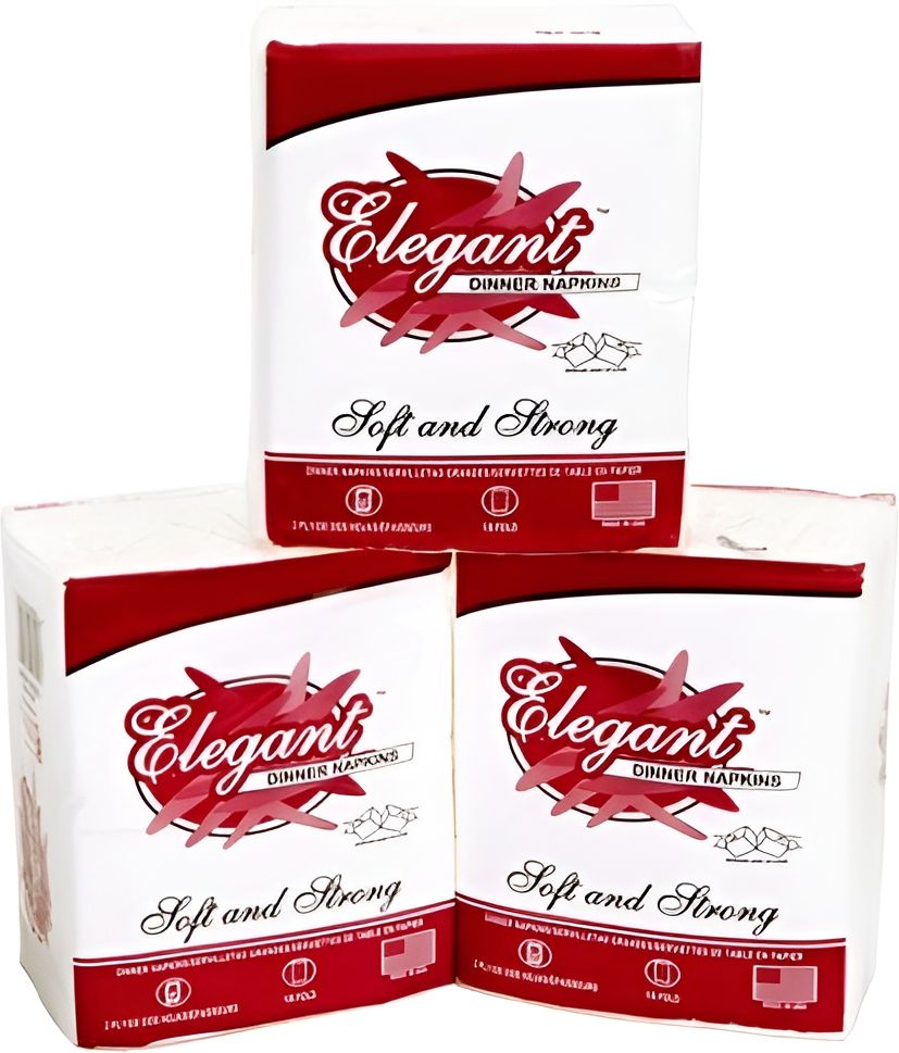 Elegant - 14" X 16", 1/8 Fold White 2 Ply Dinner Napkin (Basic Quality), 3000/Cs - 418-20B (Special Order Item)