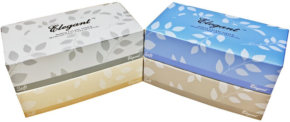Elegant - 6.5" x 8" White 2 Ply Facial Tissue Cube, 100 Sht/bx, 30 Bx/Cs - 826-100