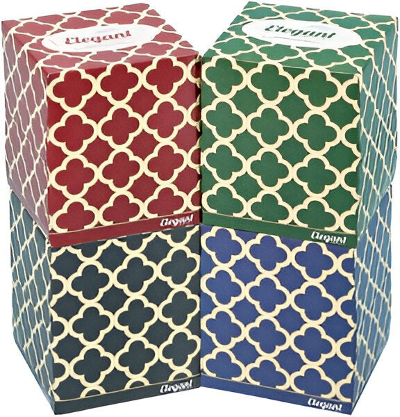 Elegant - 7.25" x 8" White 2 Ply Facial Tissue Cube, 80 Sht/Bx, 36 Bx/Cs - 826-80