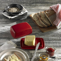 Emile Henry - 0.5 L Ceramic Burgundy Butter Dish - 340225
