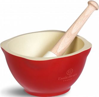 Emile Henry - 0.6 QT Ceramic Burgundy Mortar & Pestle - 340255