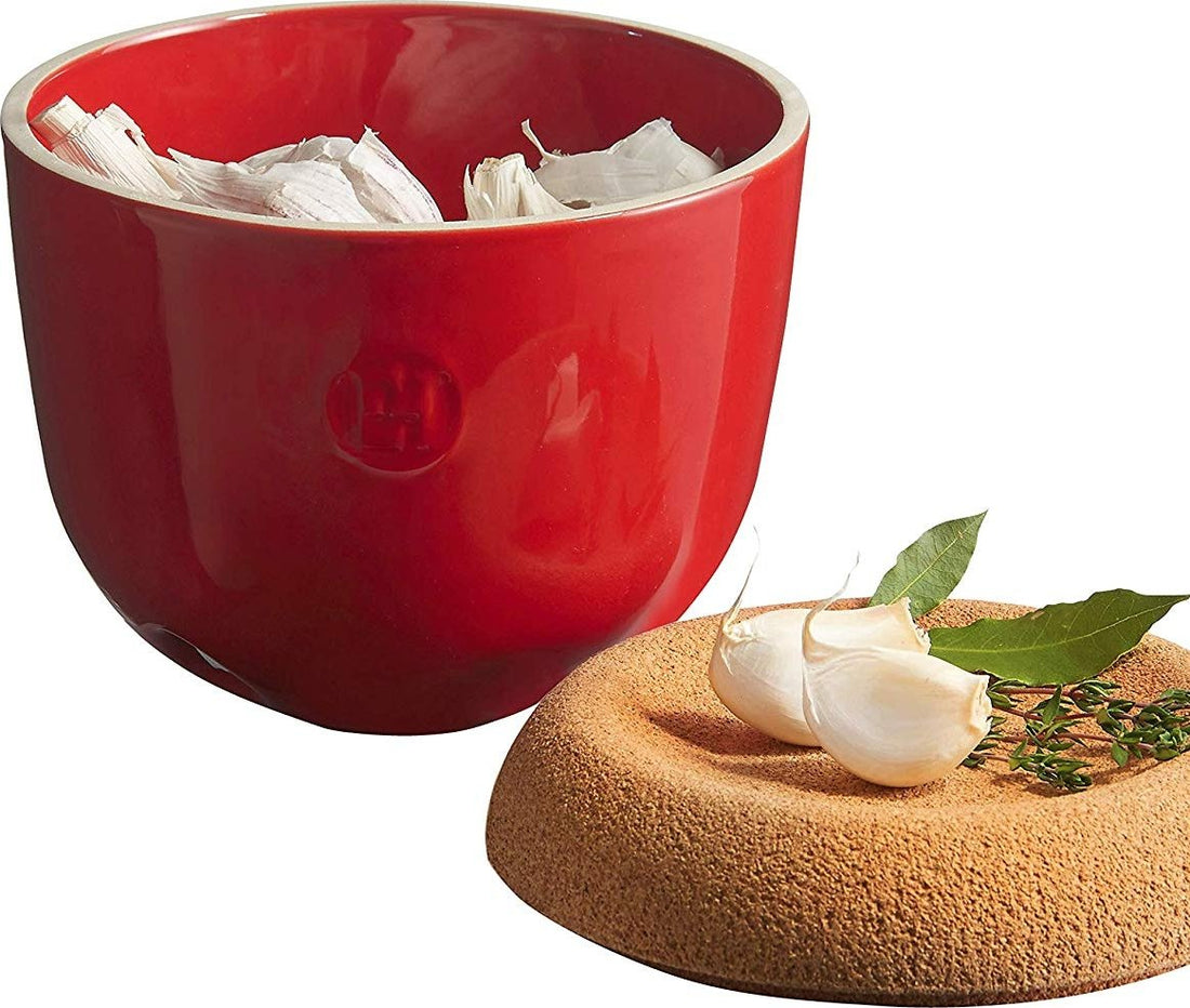 Emile Henry - 1 L Ceramic Burgundy Garlic Pot - 348763