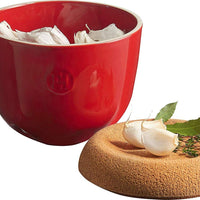 Emile Henry - 1 L Ceramic Burgundy Garlic Pot - 348763